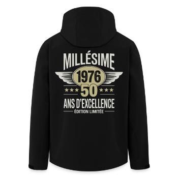 Vintage 1976 50 Years of Excellence Limited Edition - Men’s Recycled Softshell Jacket by Stanley/Stella - black - Back - AI Model Male 185 light (185cm)