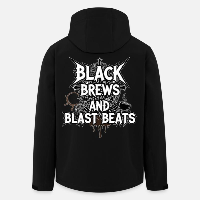Black Brews and Blast Beats - Recycelte Männer Softshell-Jacke von Stanley/Stella - Schwarz
