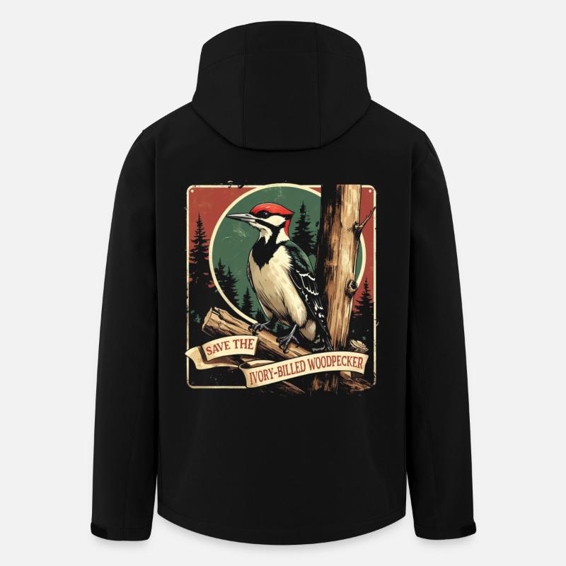 Elfenbein Specht Vogelbeobachter - Recycelte Männer Softshell-Jacke von Stanley/Stella - Schwarz
