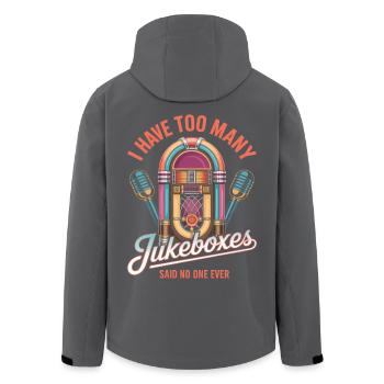 Jukebox Collectors I Have Too Many Jukeboxes - Men’s Recycled Softshell Jacket by Stanley/Stella - black - Back - AI Model Male 185 light (185cm)