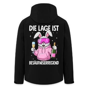Die Lage Ist Besäufniserregend - Recycelte Männer Softshell-Jacke von Stanley/Stella - Schwarz - Hinten - AI Model Male 185 light (185cm)