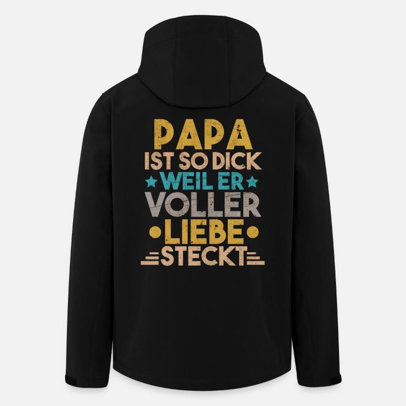 Papa - Recycelte Männer Softshell-Jacke von Stanley/Stella - Schwarz