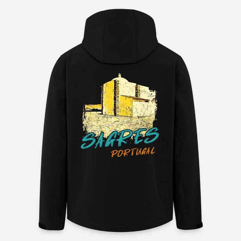 Chapelle Sagres Algarve illustration - Veste softshell homme en polyester recyclé Stanley/Stella - noir
