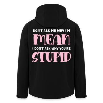 Ich bin gemein – freche Pink Typo - Recycelte Männer Softshell-Jacke von Stanley/Stella - Schwarz - Hinten - AI Model Male 185 light (185cm)