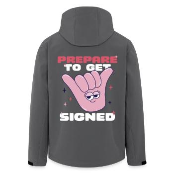Langue des signes ASL Préparez-vous à être signé - Veste softshell homme en polyester recyclé Stanley/Stella - noir - Dos - AI Model Male 185 light (185cm)