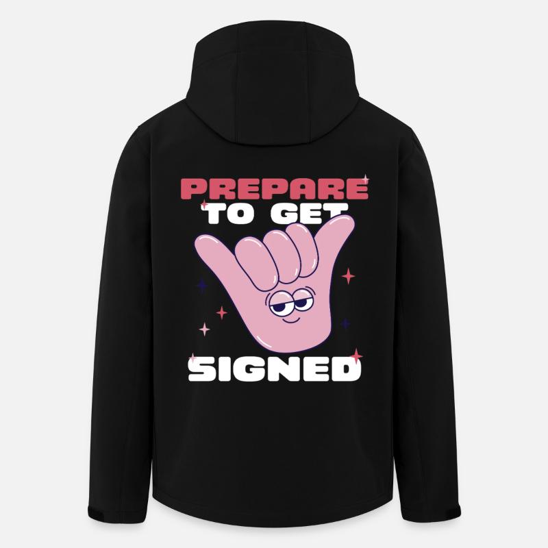 ASL Gebärdensprache Prepare To Get Signed - Recycelte Männer Softshell-Jacke von Stanley/Stella - Schwarz