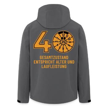 HU December 2025 - 40 Years - Birthday Gift - Men’s Recycled Softshell Jacket by Stanley/Stella - black - Back - AI Model Male 185 light (185cm)
