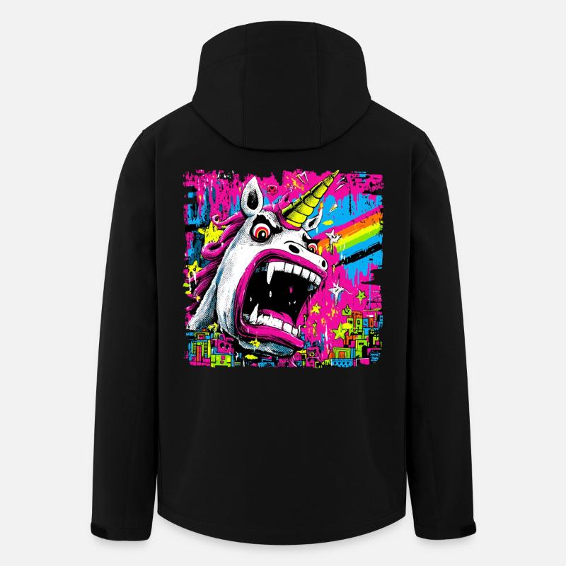 Angry Unicorn - Recycelte Männer Softshell-Jacke von Stanley/Stella - Schwarz