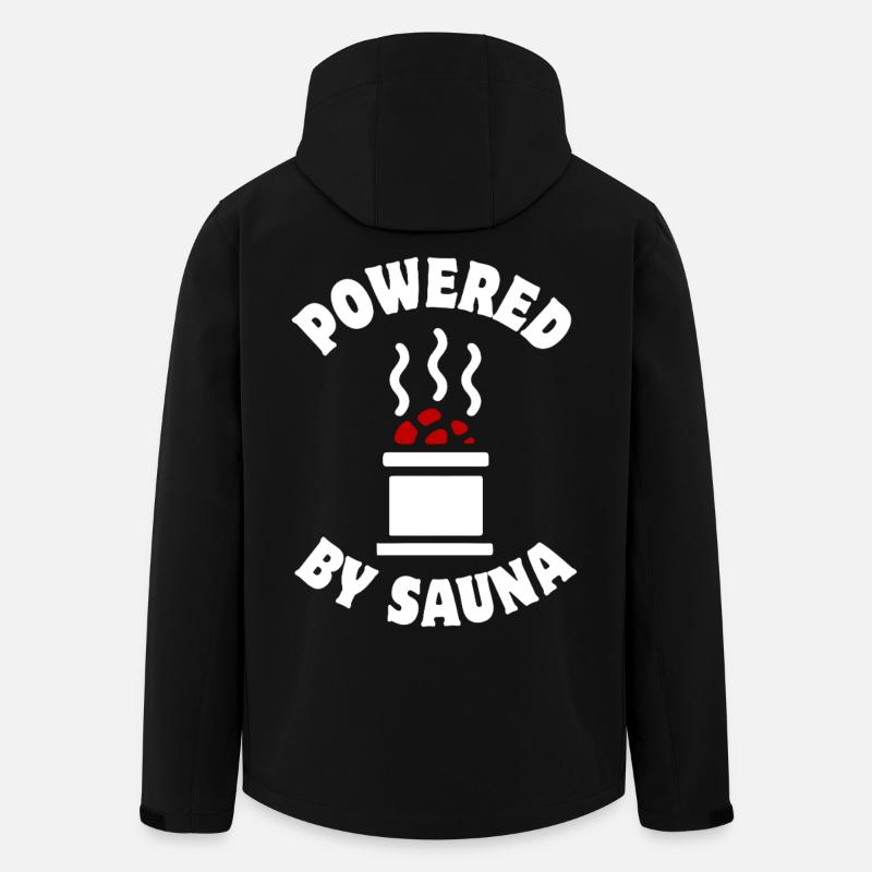 Propulsé par Sauna - Saunieren - Spruch - Veste softshell homme en polyester recyclé Stanley/Stella - noir