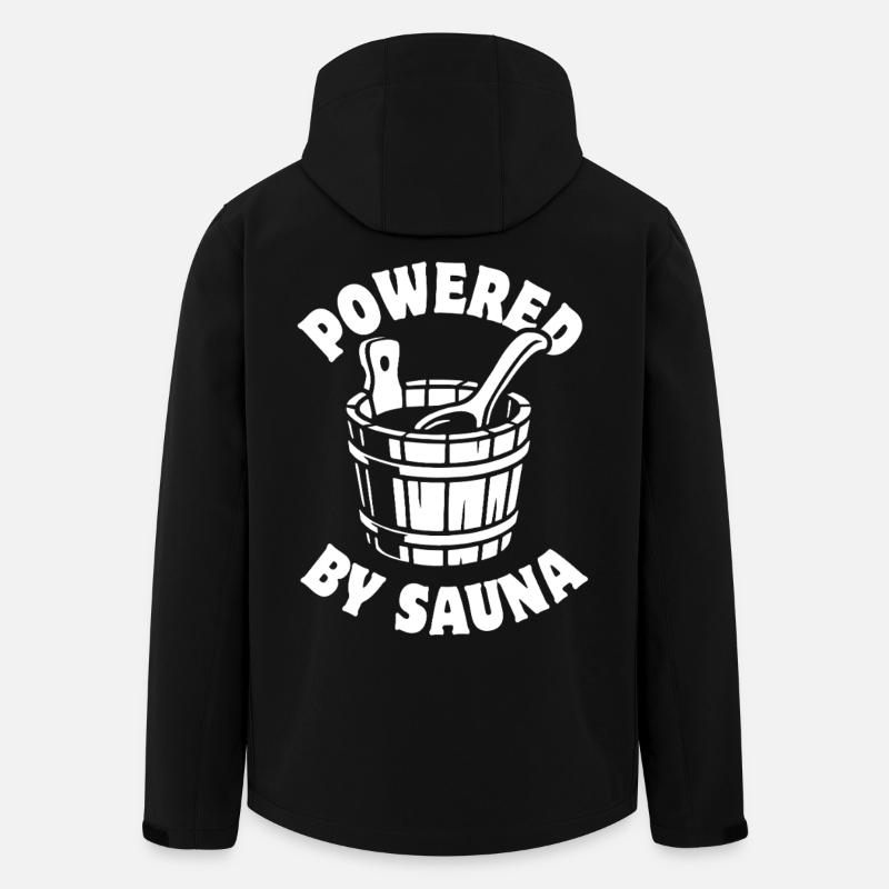 Powered by Sauna - Saunieren - Spruch - Men’s Recycled Softshell Jacket by Stanley/Stella - black