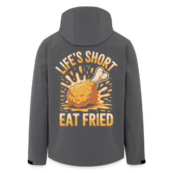 Fried Chicken Foodie: Life's Short Eat Fried - Men’s Recycled Softshell Jacket by Stanley/Stella - black - Back - AI Model Male 185 light (185cm)