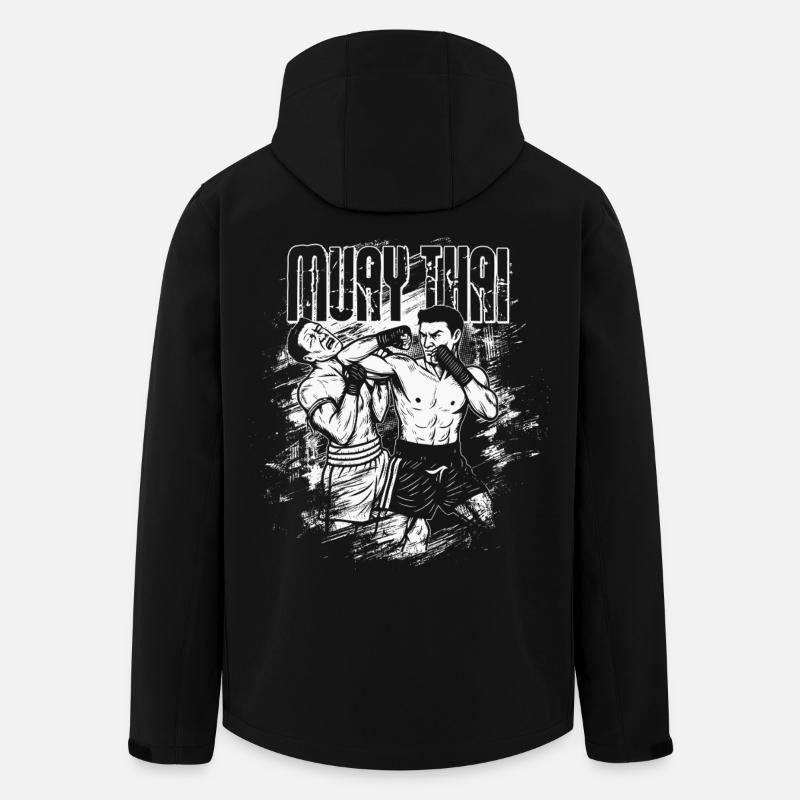Technique du coude Muay Thai - Veste softshell homme en polyester recyclé Stanley/Stella - noir