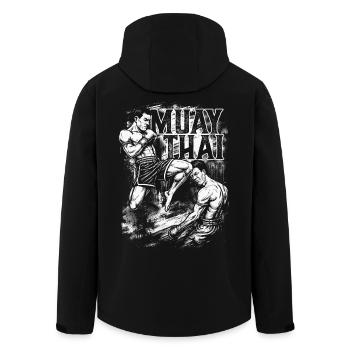 Muay Thai Flying Knee – Attaque explosive au genou - Veste softshell homme en polyester recyclé Stanley/Stella - noir - Dos - AI Model Male 185 light (185cm)