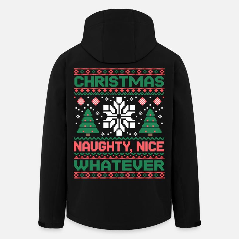 Weihnachts Pixel Sweat Naughty Nice Whatever - Recycelte Männer Softshell-Jacke von Stanley/Stella - Schwarz
