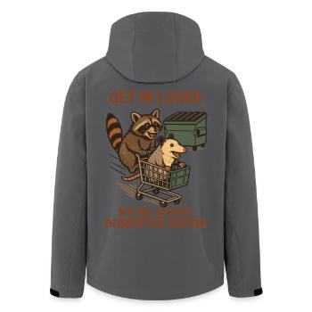 Humour de raton laveur de plongée dans les poubelles de perdant - Veste softshell homme en polyester recyclé Stanley/Stella - noir - Dos - AI Model Male 185 light (185cm)