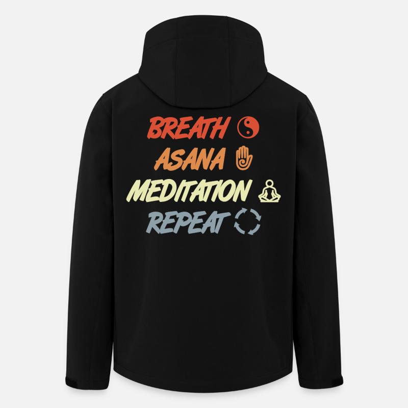Breath Asana Meditation Repeat - Recycelte Männer Softshell-Jacke von Stanley/Stella - Schwarz