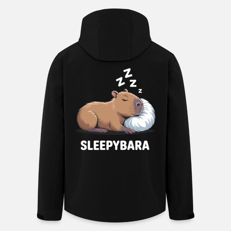 Sleepybara Capybara Sleeping - Men’s Recycled Softshell Jacket by Stanley/Stella - black