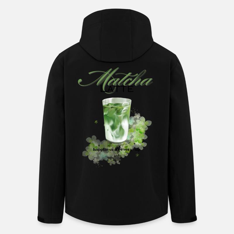 Matcha Latte Bonheur Matcha Glacé - Veste softshell homme en polyester recyclé Stanley/Stella - noir