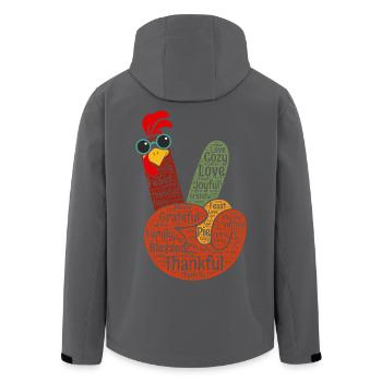 Grateful Peace Sign Hand - Men’s Recycled Softshell Jacket by Stanley/Stella - black - Back - AI Model Male 185 light (185cm)