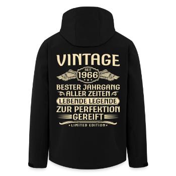 Millésime depuis 1966 Cru - 60ème Anniversaire - Veste softshell homme en polyester recyclé Stanley/Stella - noir - Dos - AI Model Male 185 light (185cm)