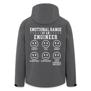 Emotionale Bandbreite Eines Ingenieurs Mechanischer Witz - Recycelte Männer Softshell-Jacke von Stanley/Stella - Schwarz - Hinten - AI Model Male 185 light (185cm)