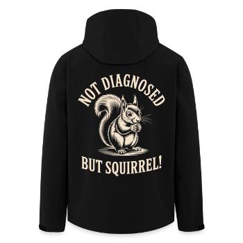 Nicht diagnostiziert, aber Eichhörnchen! - Recycelte Männer Softshell-Jacke von Stanley/Stella - Schwarz - Hinten - AI Model Male 185 light (185cm)