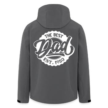 The Best Dad EST 1950 - Men’s Recycled Softshell Jacket by Stanley/Stella - black - Back - AI Model Male 185 light (185cm)