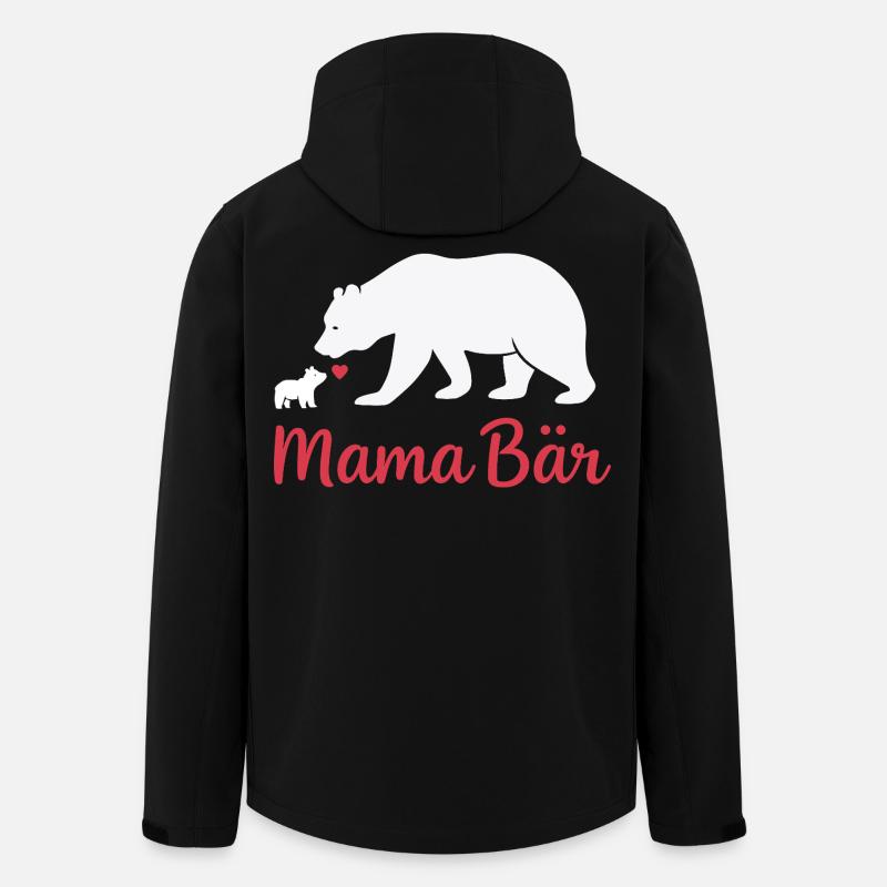 Future Maman MAMA BEAR Rétro Drôle - Veste softshell homme en polyester recyclé Stanley/Stella - noir