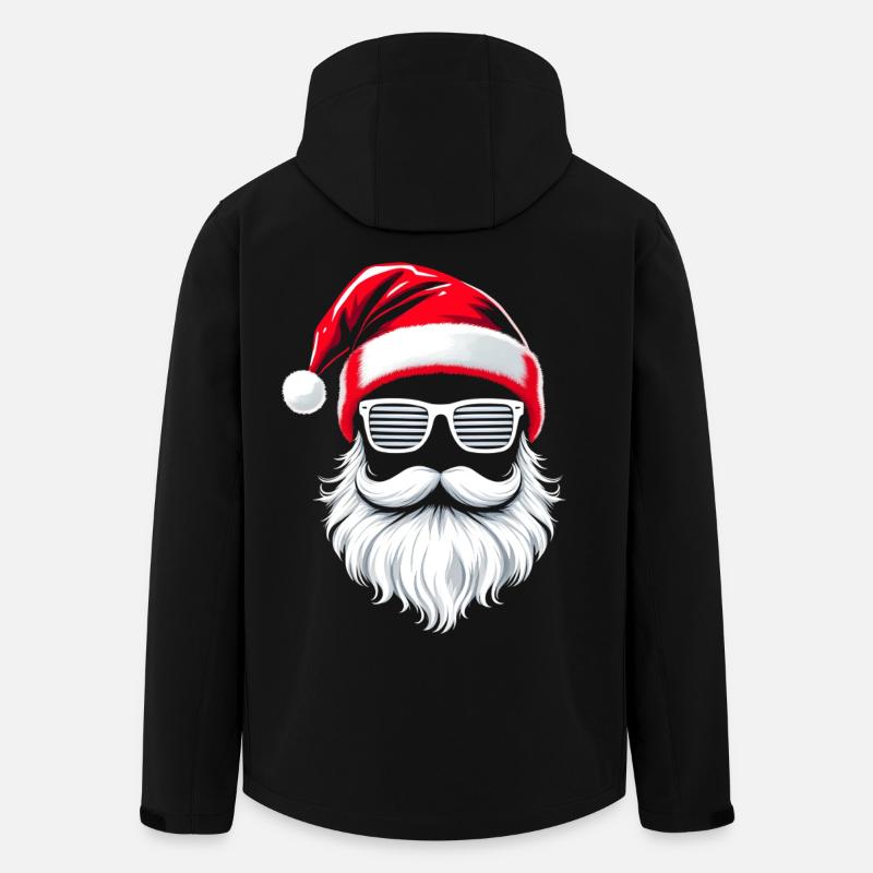 Weihnachtsmann Mit Sonnenbrille Santa Hipster - Recycelte Männer Softshell-Jacke von Stanley/Stella - Schwarz