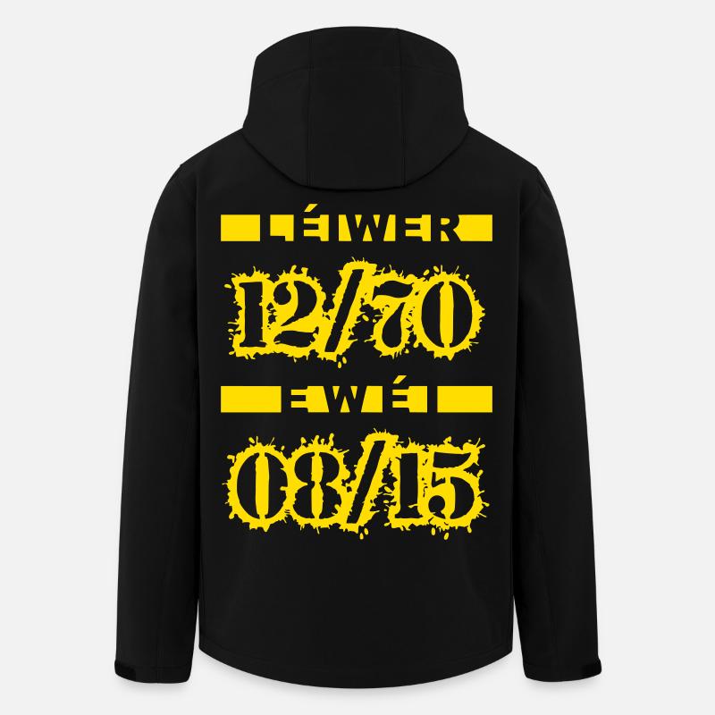 Léiwer 12/70 ewéi 08/15 - Recycelte Männer Softshell-Jacke von Stanley/Stella - Schwarz