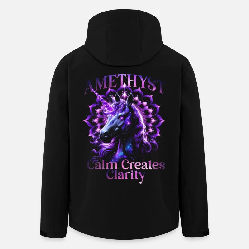 Pierre de naissance Améthyste de février - Veste softshell homme en polyester recyclé Stanley/Stella - noir