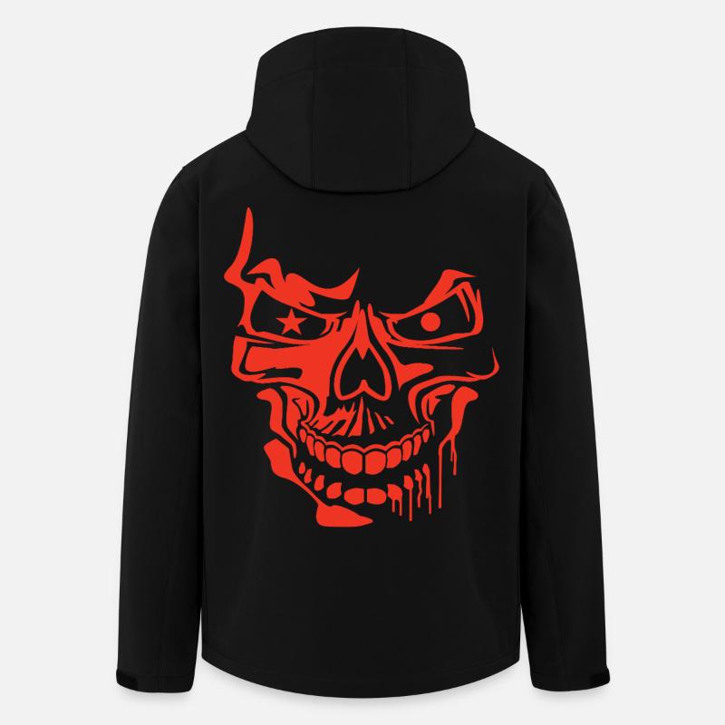 Roter stylisierter Totenkopf Illustration - Recycelte Männer Softshell-Jacke von Stanley/Stella - Schwarz