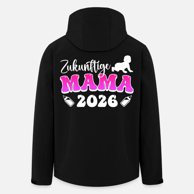 FUTURE MAMAN 2026 Bientôt Maman Drôle - Veste softshell homme en polyester recyclé Stanley/Stella - noir