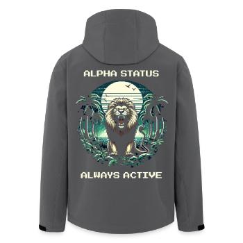 Statut Alpha Actif | Lion, Domination, Nature - Veste softshell homme en polyester recyclé Stanley/Stella - noir - Dos - AI Model Male 185 light (185cm)