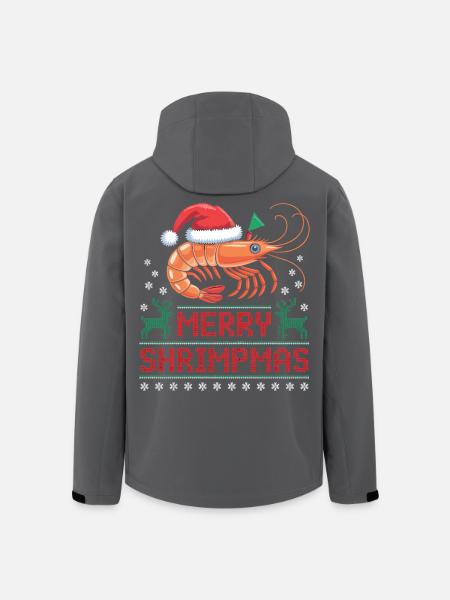 Merry Shrimpmas Ugly Christmas - Men’s Recycled Softshell Jacket by Stanley/Stella - black