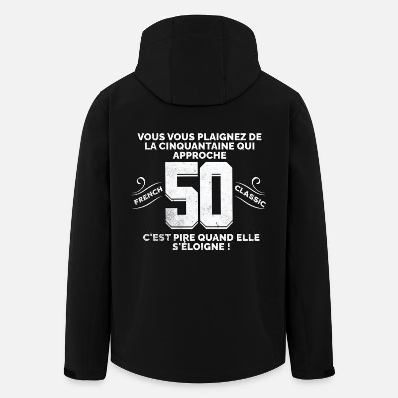 50 ans Approche Humoristique - Veste softshell homme en polyester recyclé Stanley/Stella - noir