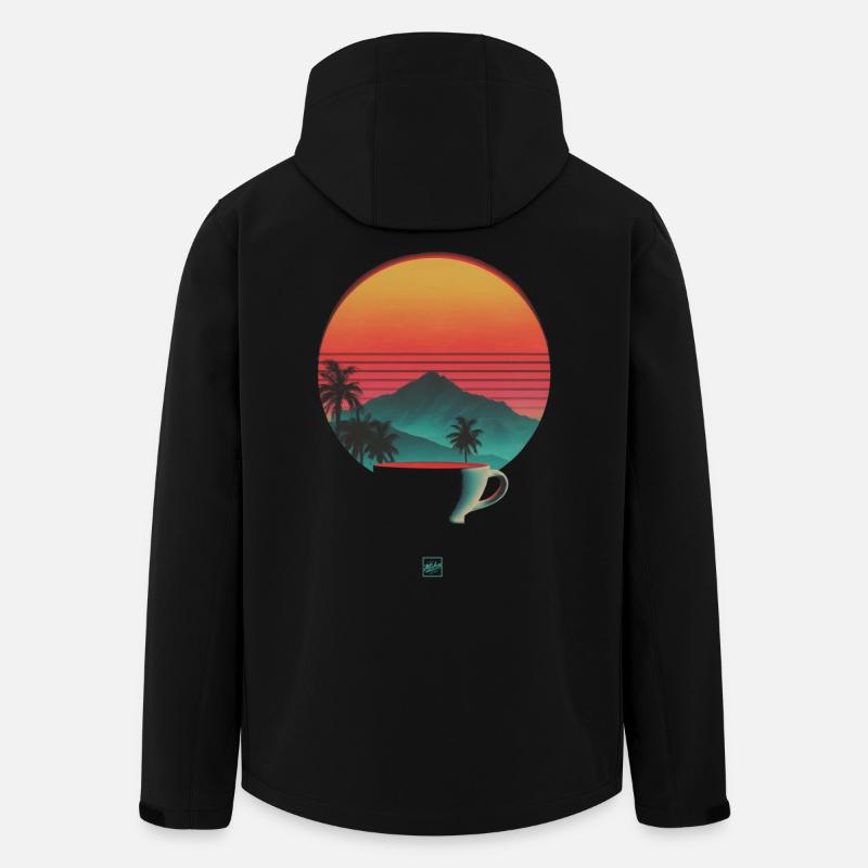 Sunset and coffee - Men’s Recycled Softshell Jacket by Stanley/Stella - black