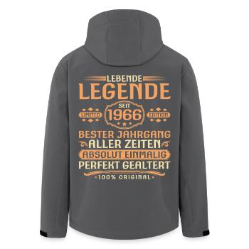 60ème Anniversaire - Légende depuis 1966 Millésime - Veste softshell homme en polyester recyclé Stanley/Stella - noir - Dos - AI Model Male 185 light (185cm)