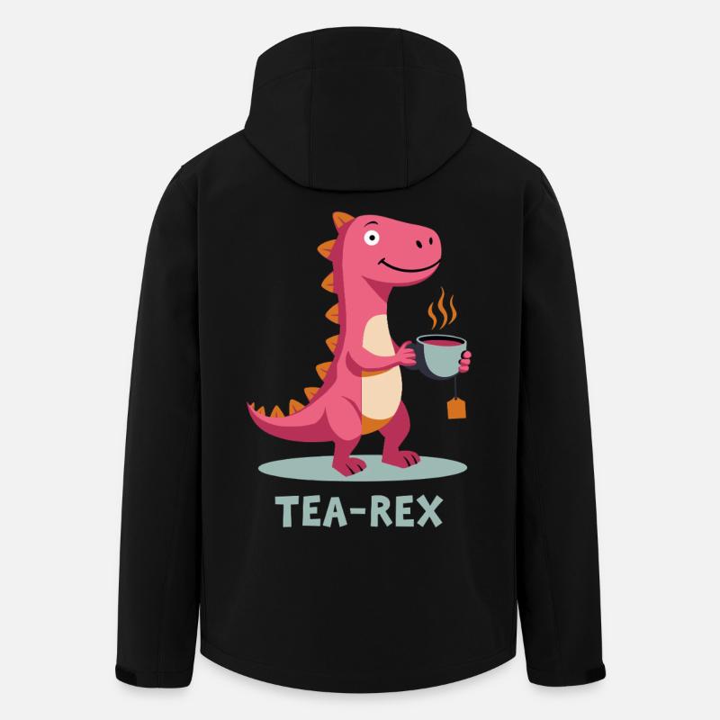 TEA-REX Teemotiv - Recycelte Männer Softshell-Jacke von Stanley/Stella - Schwarz
