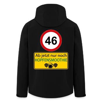46 From now on only hop smoothie - Men’s Recycled Softshell Jacket by Stanley/Stella - black - Back - AI Model Male 185 light (185cm)