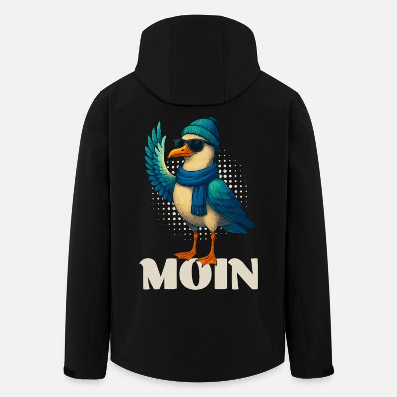 Coole Möwe - Moin - Recycelte Männer Softshell-Jacke von Stanley/Stella - Schwarz