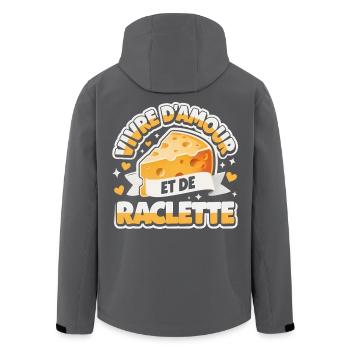Vivre d'amour Et De Raclette Cadeau Drôle - Veste softshell homme en polyester recyclé Stanley/Stella - noir - Dos - AI Model Male 185 light (185cm)
