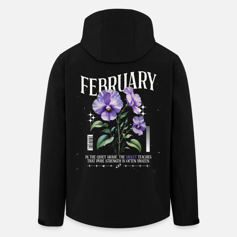 February Violet Birth Flower - Men’s Recycled Softshell Jacket by Stanley/Stella - black