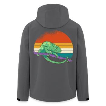 Sonnenuntergang Chamäleon - Recycelte Männer Softshell-Jacke von Stanley/Stella - Schwarz - Hinten - AI Model Male 185 light (185cm)
