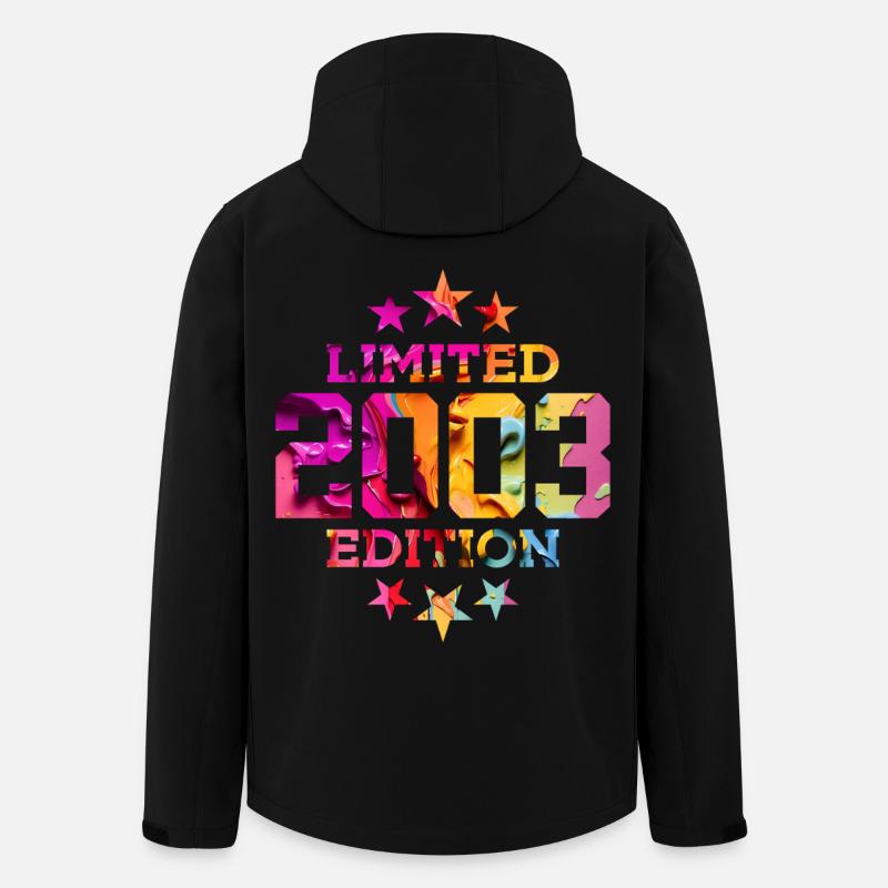 ÉDITION LIMITÉE 23E ANNIVERSAIRE 2003 - Veste softshell homme en polyester recyclé Stanley/Stella - noir
