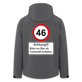 46 Caution only fill beer as fuel - Men’s Recycled Softshell Jacket by Stanley/Stella - black - Back - AI Model Male 185 light (185cm)