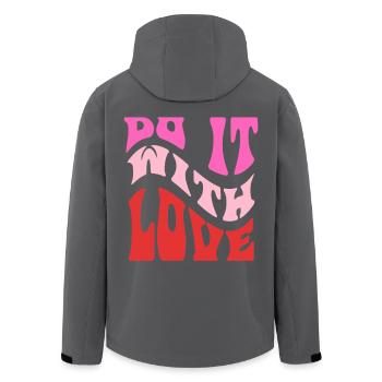 It It Love Retro Lettering - Men’s Recycled Softshell Jacket by Stanley/Stella - black - Back - AI Model Male 185 light (185cm)