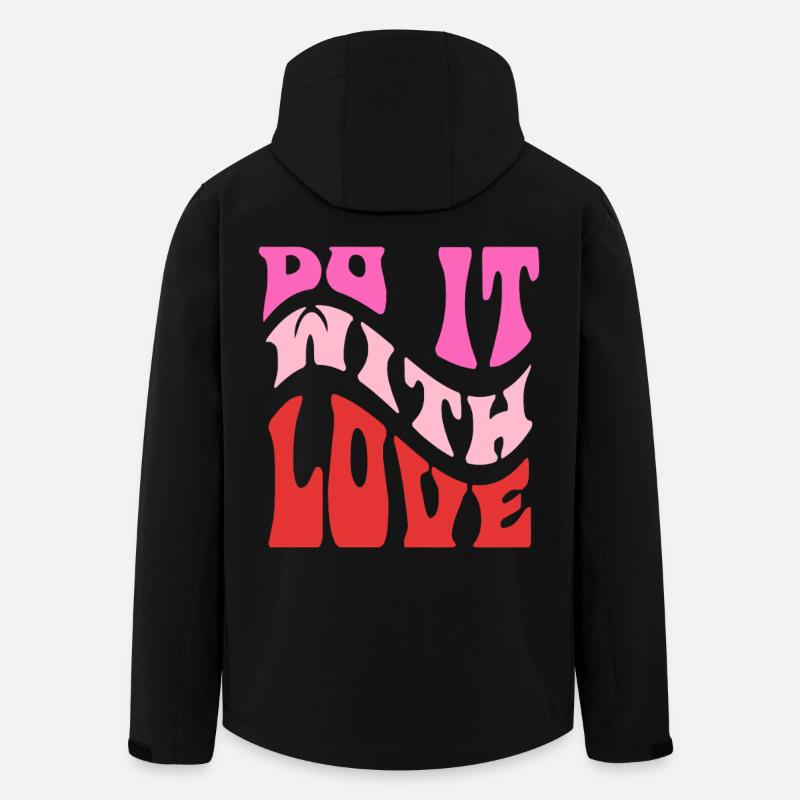 Lettrage rétro It It Love - Veste softshell homme en polyester recyclé Stanley/Stella - noir