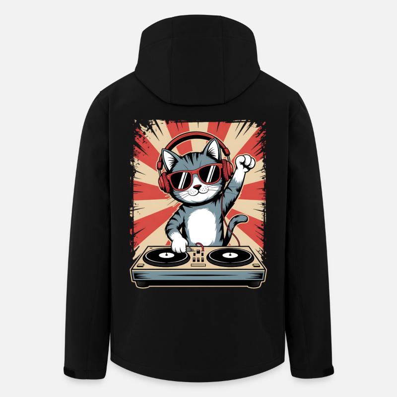 Katzen DJ Sonnenbrille - Recycelte Männer Softshell-Jacke von Stanley/Stella - Schwarz
