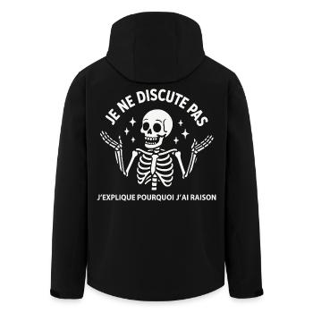 Je ne discute pas j’explique pourquoi j’ai raison - Veste softshell homme en polyester recyclé Stanley/Stella - noir - Dos - AI Model Male 185 light (185cm)